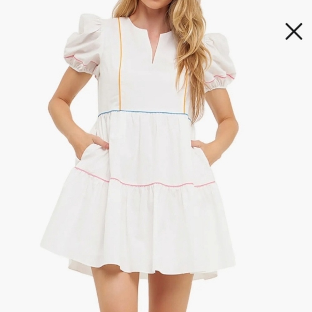 English Factory Women's Piping Detailed Mini Dress